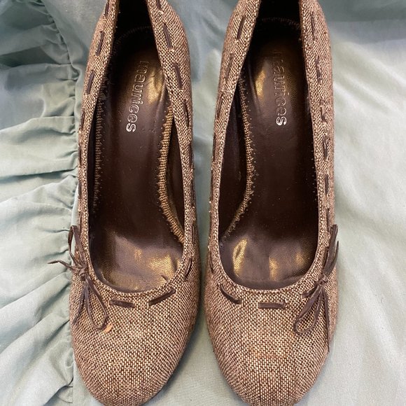 Maurices Brown Tweedy High Heeled Pumps~8 - Picture 1 of 14